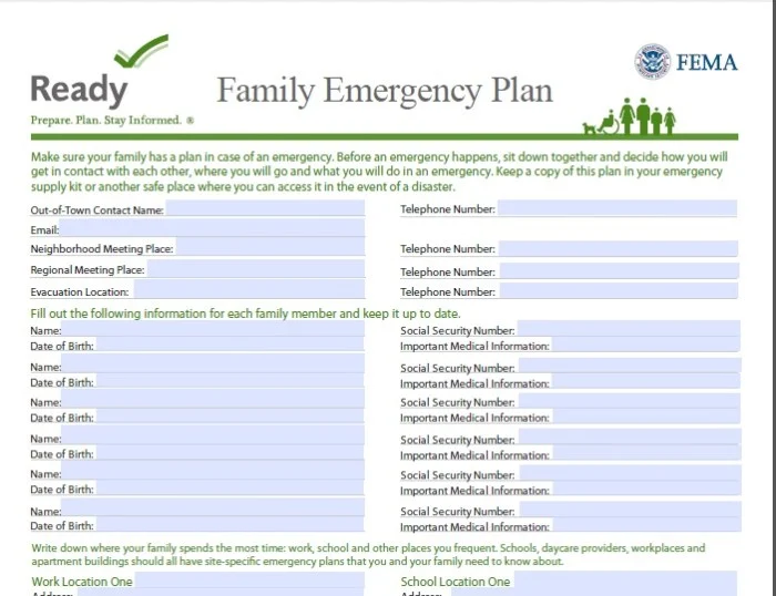 Emergency plan preparednessmama family plans create make